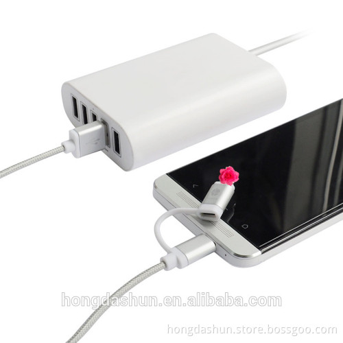 2 in 1 MFI cable 1.2m usb to lighting cable braided quality fast charge cable gold silver pink grey